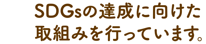 SDGsの達成に向けた取組みを行っています。